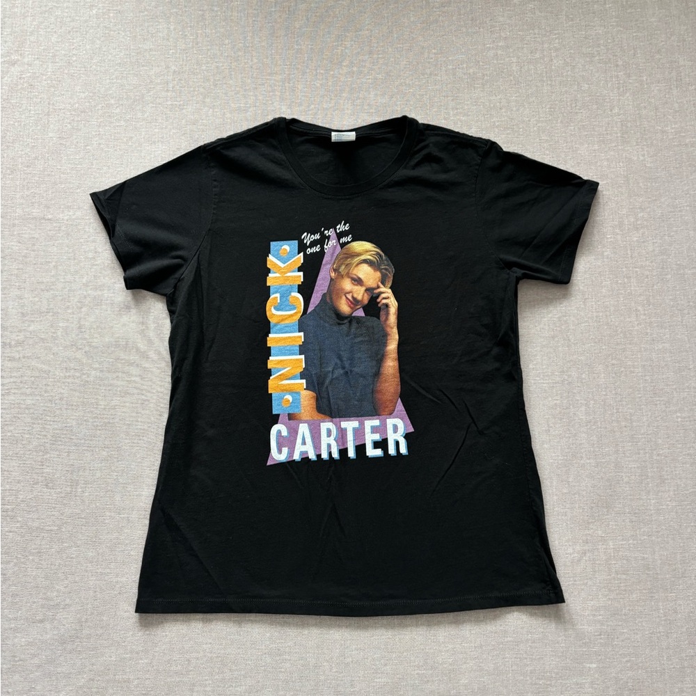 Port & Co Nick Carter cotton concert nostalgic Backstreet Boys tee shirt.
